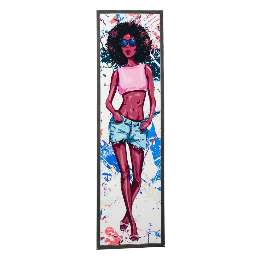 lolahome Set de 4 cuadros de moda chica fotoimpresos de PVC y DM multicolor Mejor oferta