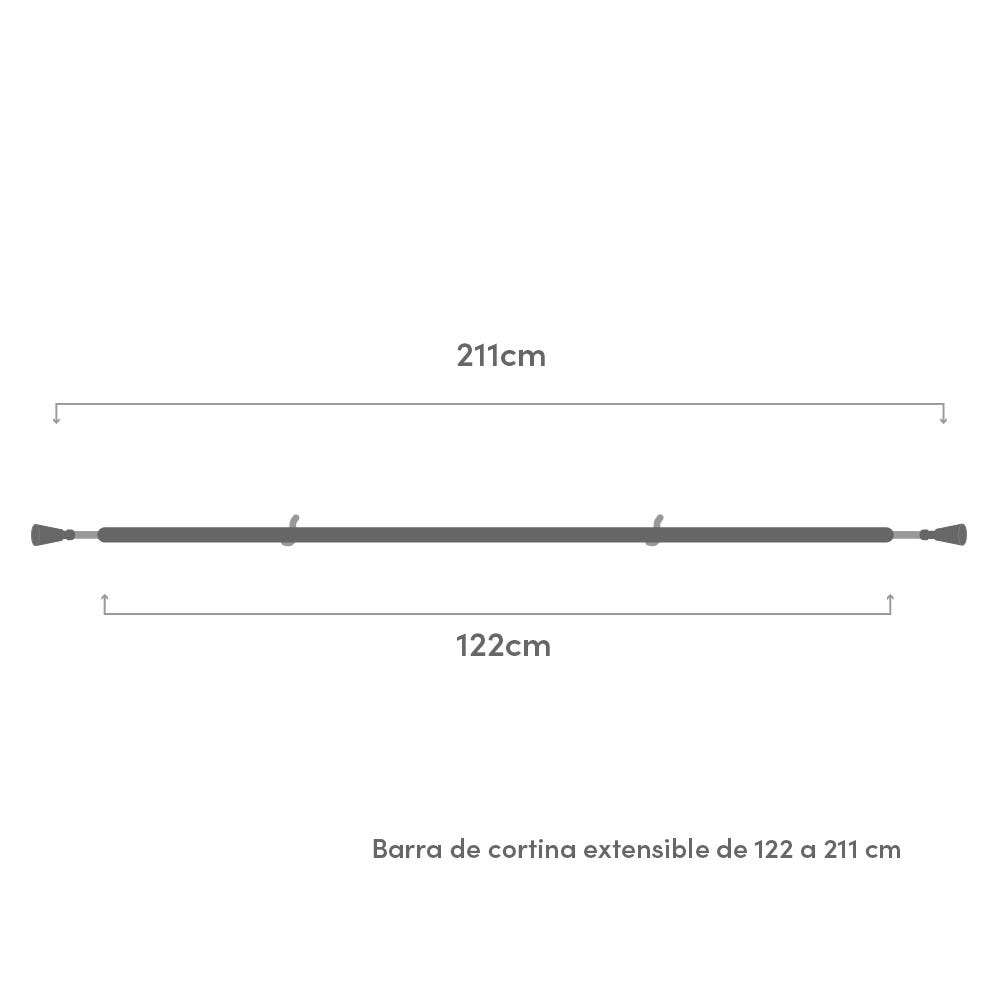 lolahome Barra de cortina 122-211 cm con 2 escuadras y terminales Rebajas online