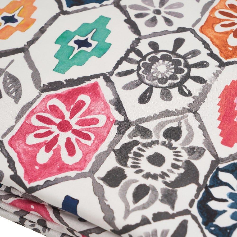lolahome Funda nórdica arabesca blanca y rosa de algodón natural para cama de 150 cm