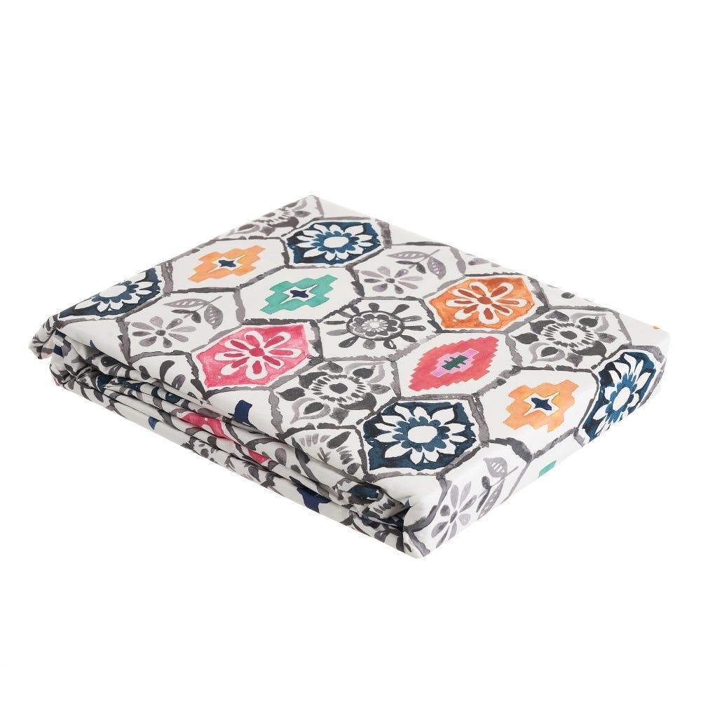 lolahome Funda nórdica arabesca blanca y rosa de algodón natural para cama de 150 cm ÚLTIMAS EDICIONES