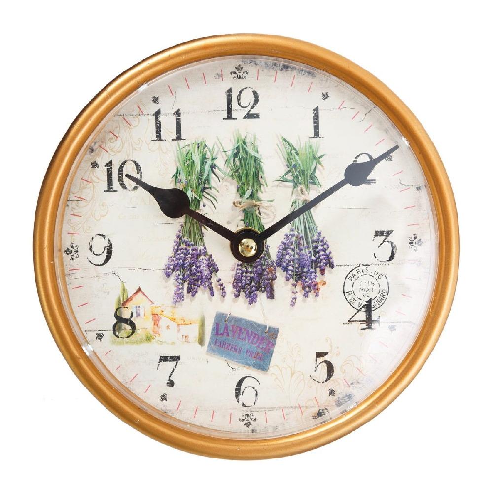lolahome Reloj de mesa blanco de metal de 17x16x16 cm