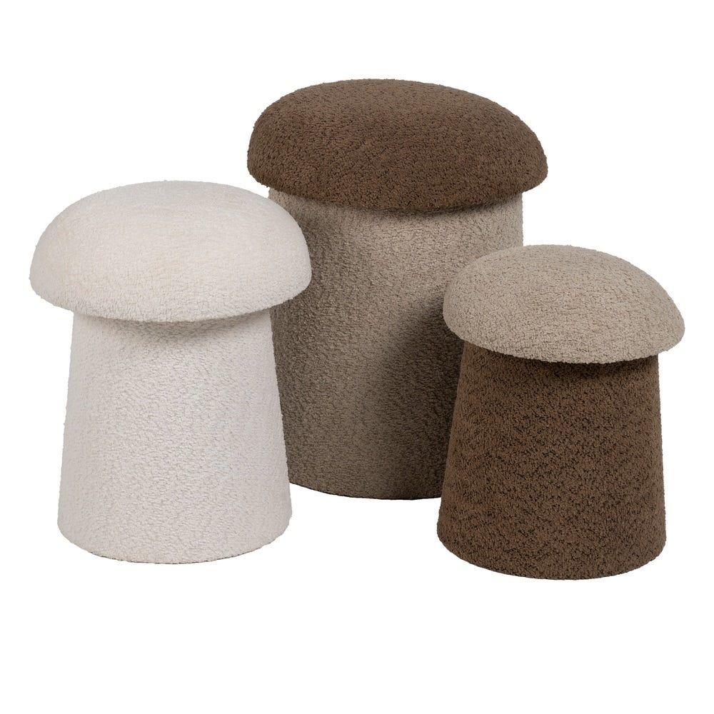 lolahome Set de 2 puffs seta de borreguito Grandes descuentos