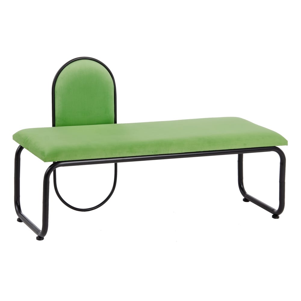 lolahome Banqueta de terciopelo con respaldo de 110 cm