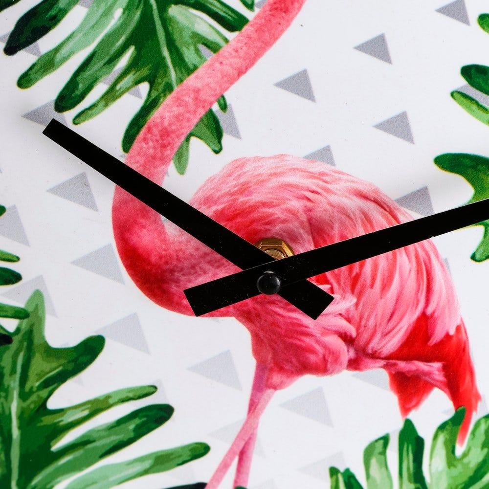 lolahome Set de 2 relojes de flamencos blanco y rosa de madera y metal de Ø 30 cm Grandes ahorros