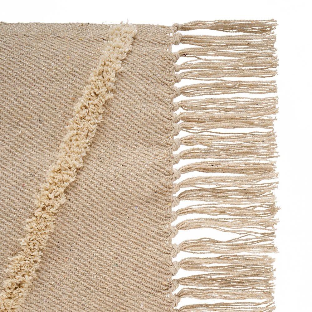 lolahome Alfombra beige de algodón natural de 160x130 cm Precio ultrabajo