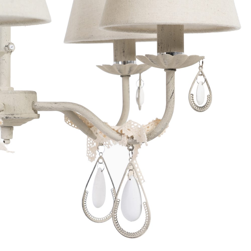 lolahome Lámpara de techo con 5 brazos rozada de metal taupe de 51x49x38 cm 2025