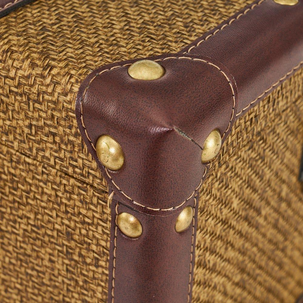 lolahome Set de 3 baúles de viaje marrones y beige Rebajas baratas
