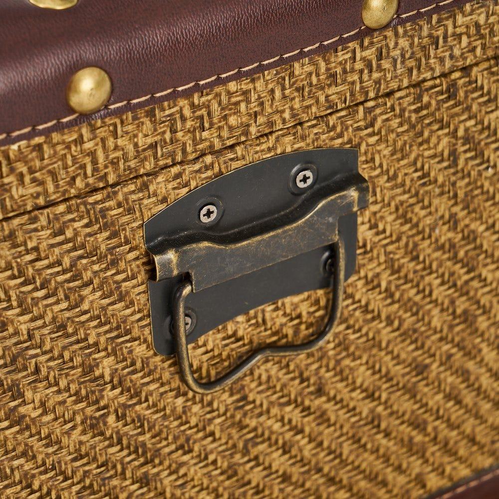 lolahome Set de 3 baúles de viaje marrones y beige Rebajas baratas
