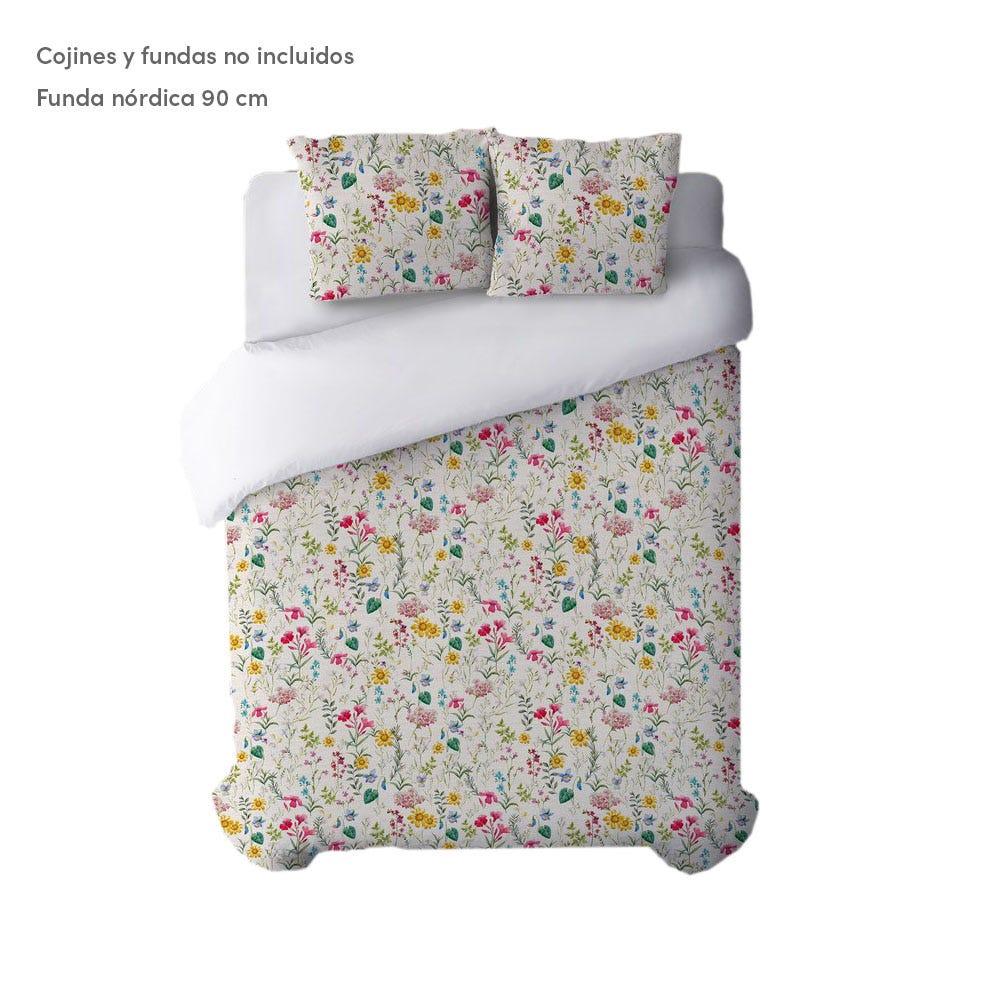 lolahome Funda nórdica con flores beige de algodón natural para cama de 90 cm Los más vendidos