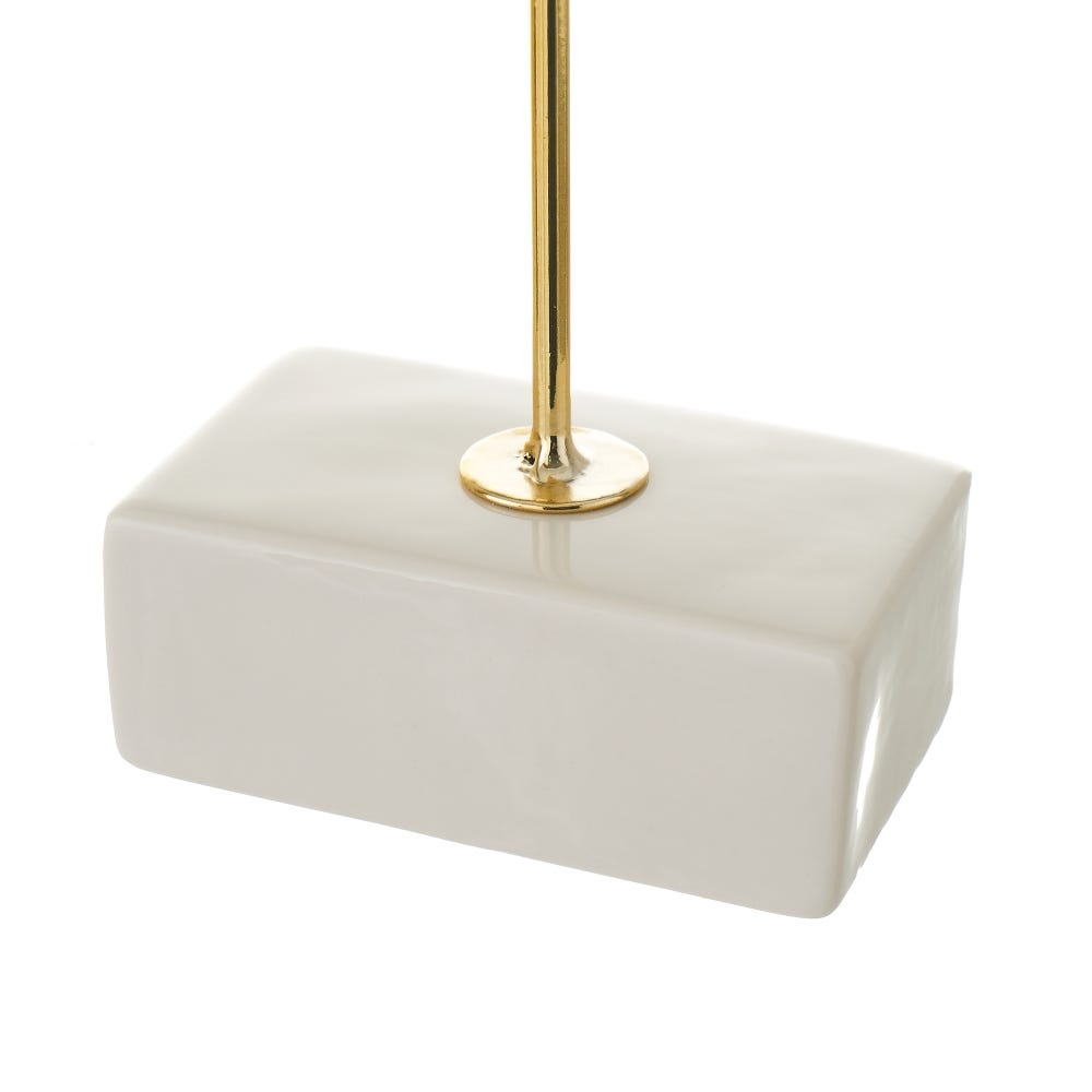 lolahome Figura de cara de metal y cerámica dorada de 12x6x33 cm Tienda