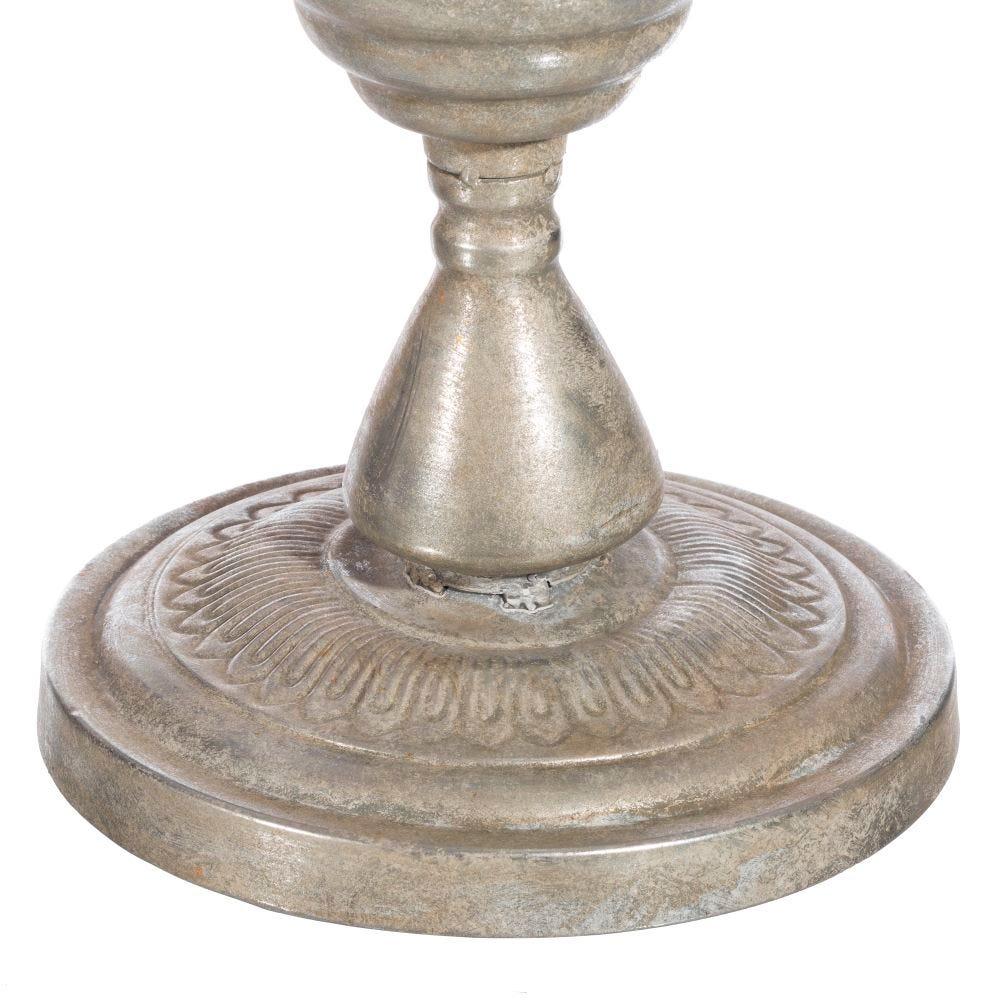 lolahome Macetero de metal plateado clásico de 60x42x52 cm COMPRAR AHORA