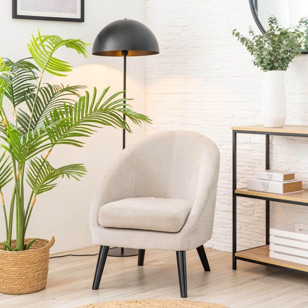 lolahome Butaca con brazos de chenilla y madera Último día
