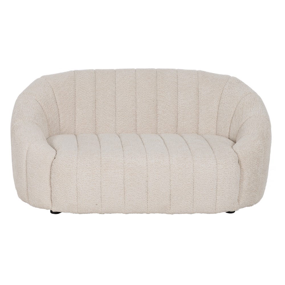 lolahome Sofá 2 plazas con franjas beige de tela de borreguito de 146x84x66 cm Promoción por tiempo limitado