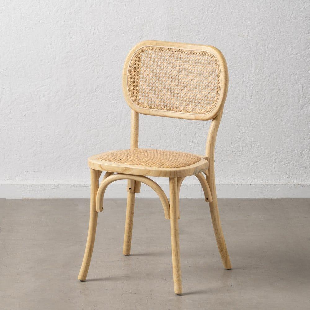 lolahome Silla con rejilla natural de madera de olmo de 45x41x88 cm