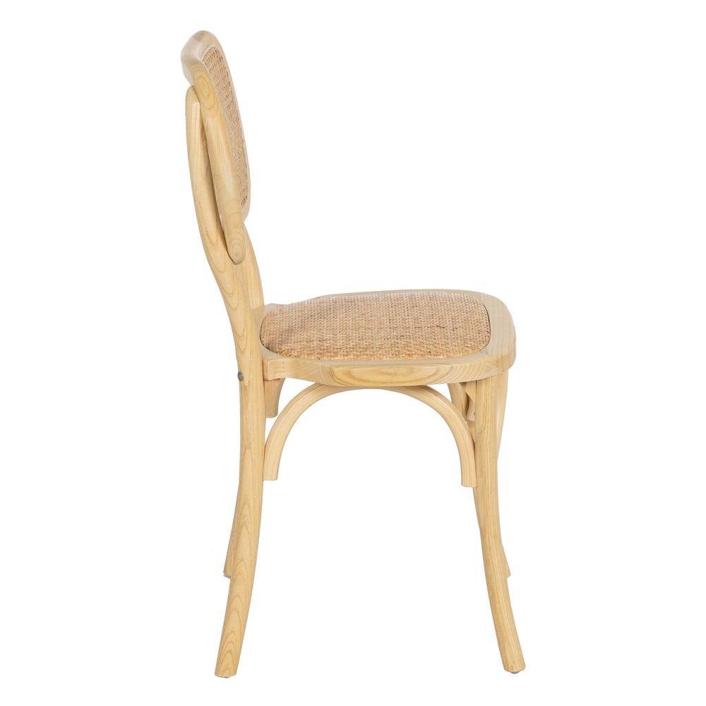 lolahome Silla con rejilla natural de madera de olmo de 45x41x88 cm Solo hoy