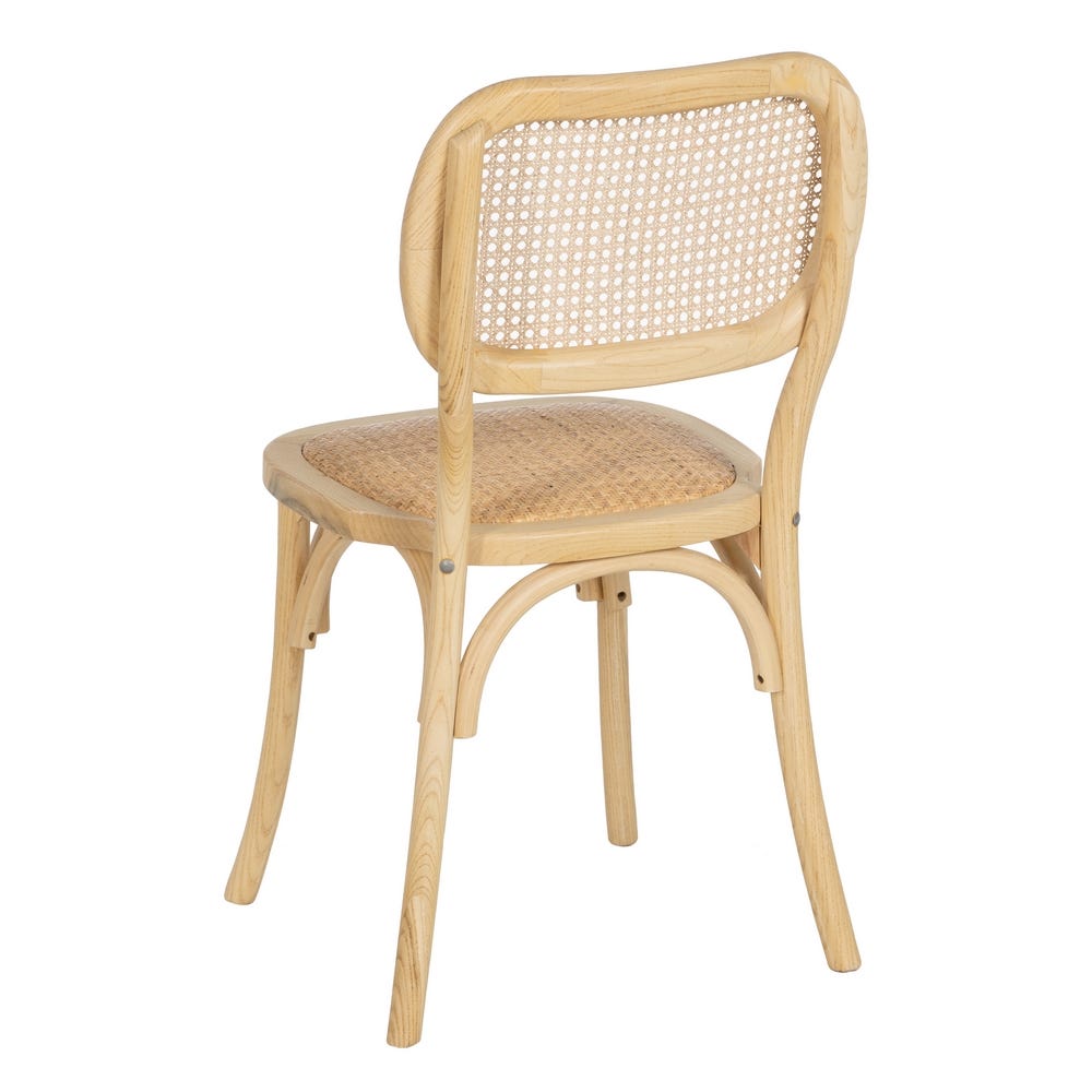 lolahome Silla con rejilla natural de madera de olmo de 45x41x88 cm Solo hoy