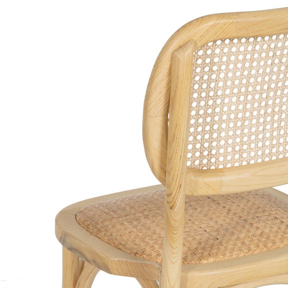 lolahome Silla con rejilla natural de madera de olmo de 45x41x88 cm Solo hoy