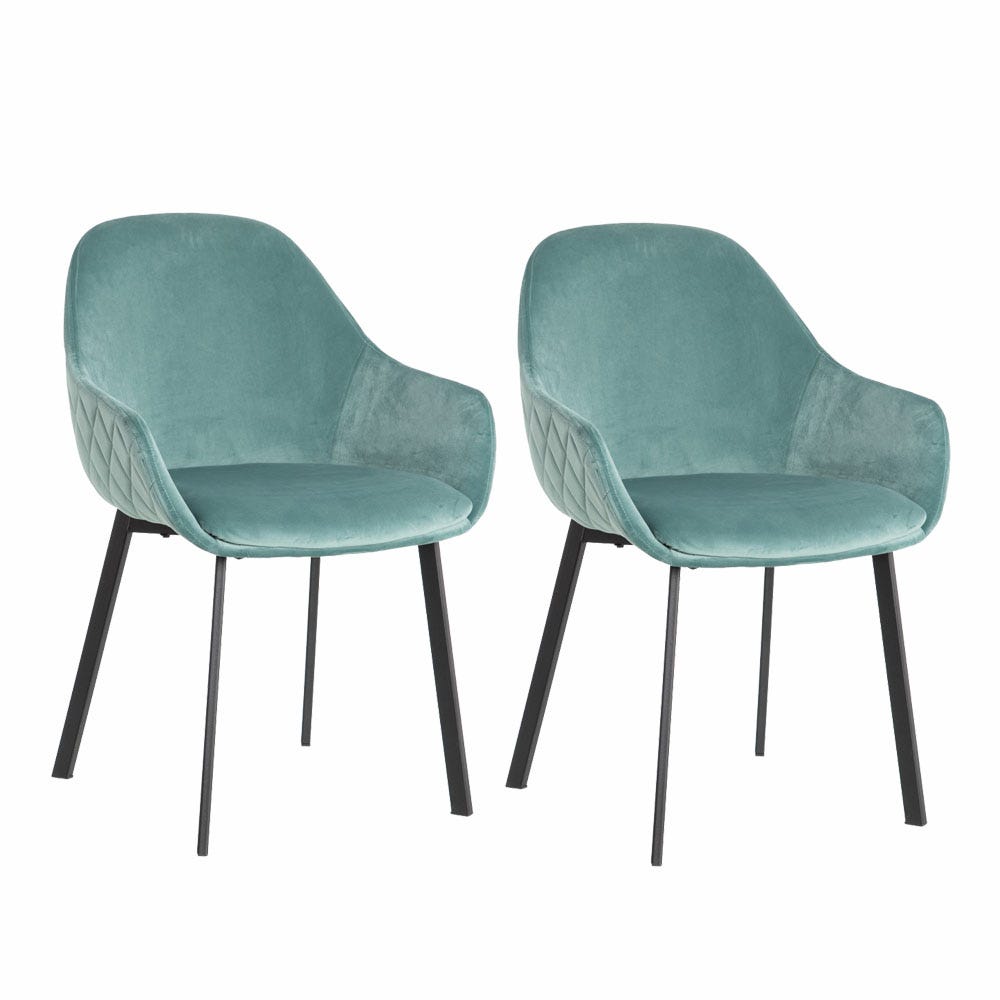 lolahome Pack de 2 sillas de comedor de terciopelo Superdescuento