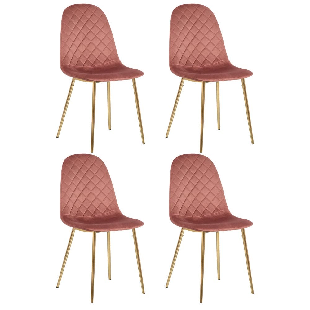 lolahome Pack de 4 sillas de comedor de terciopelo Limitado a 3 días