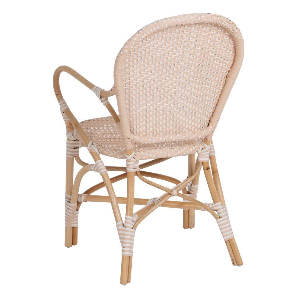 lolahome Silla de comedor trenzada de ratán con brazos de 57x62x90 cm En oferta