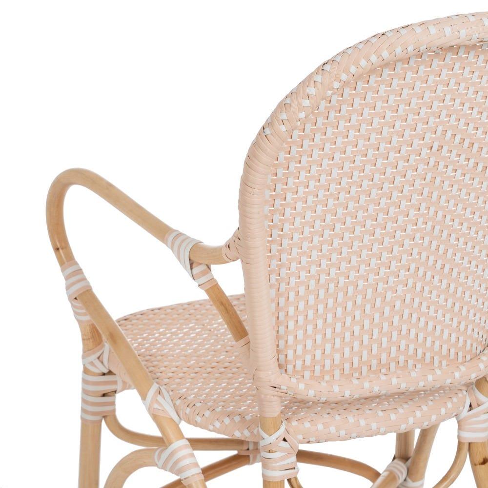 lolahome Silla de comedor trenzada de ratán con brazos de 57x62x90 cm En oferta