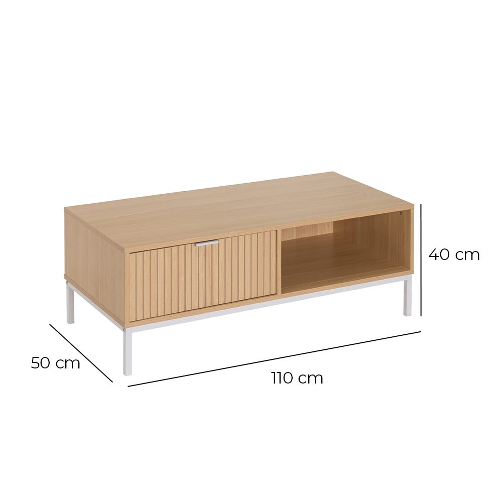 lolahome Mesa de centro laminada natural Descuentos del mes