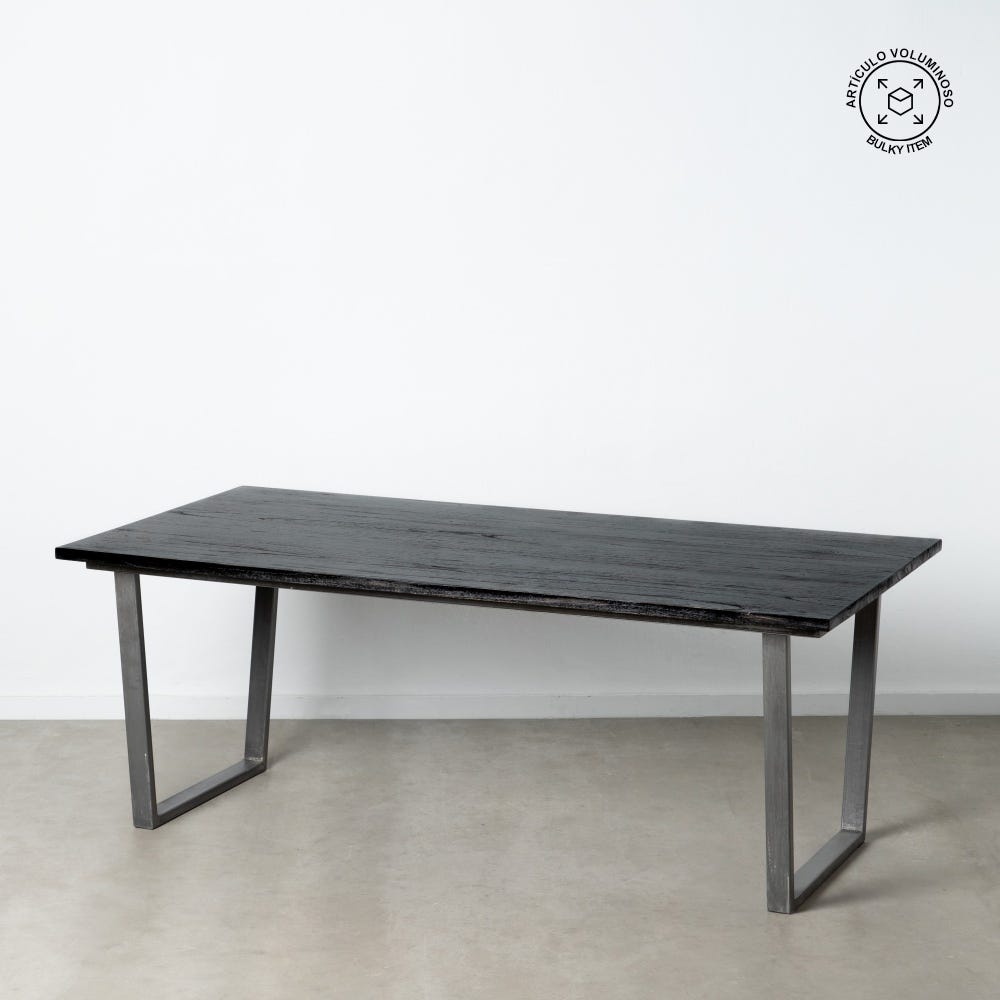 lolahome Mesa de comedor negra de 200x100cm Precio ultrabajo