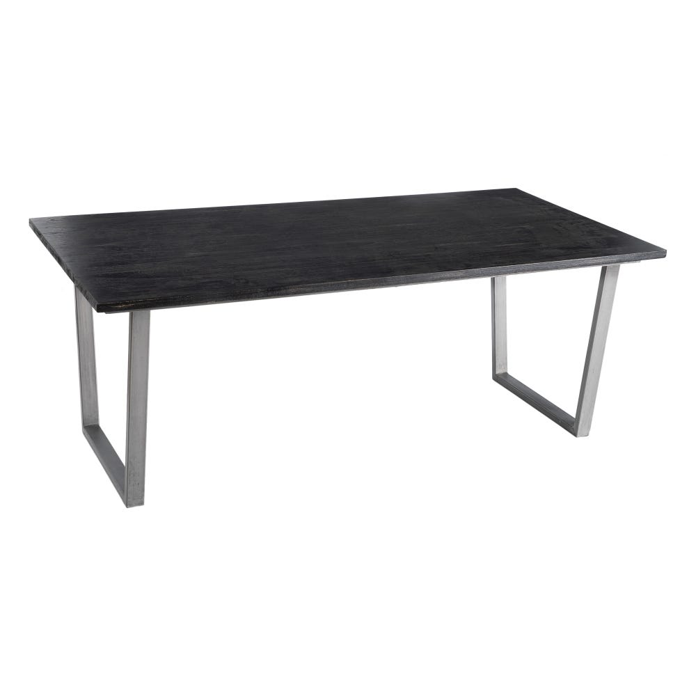 lolahome Mesa de comedor negra de 200x100cm Precio ultrabajo
