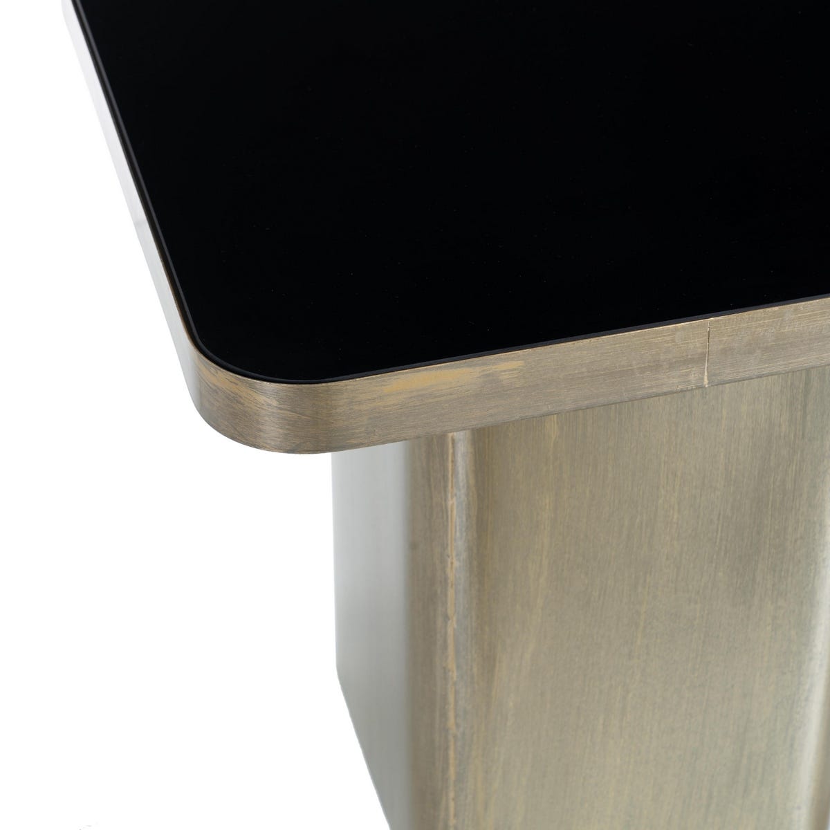 lolahome Mesa auxiliar con pedestal dorado grande