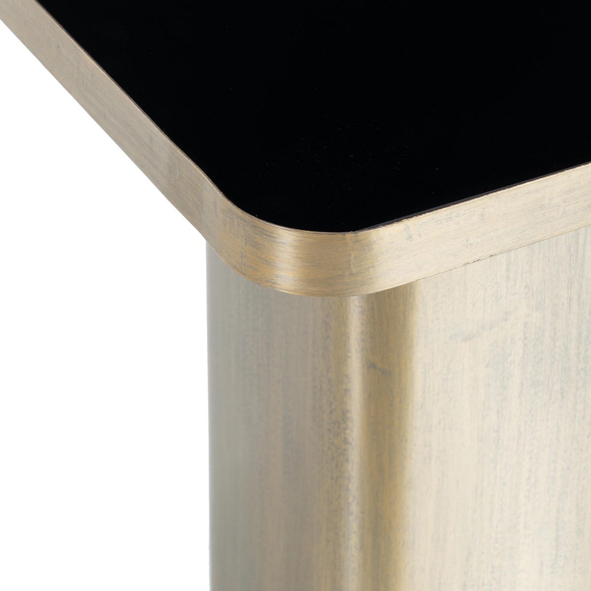 lolahome Mesa auxiliar con pedestal dorado pequeño