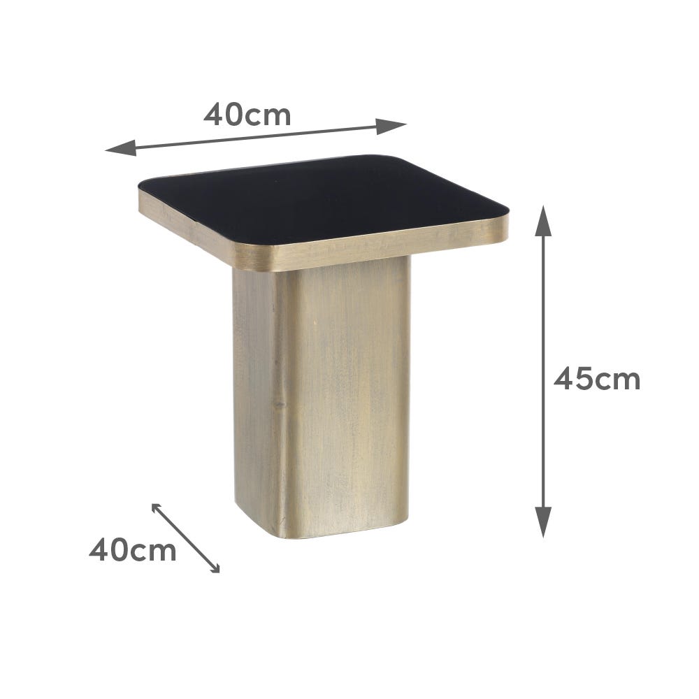 lolahome Mesa auxiliar con pedestal dorado pequeño 2025