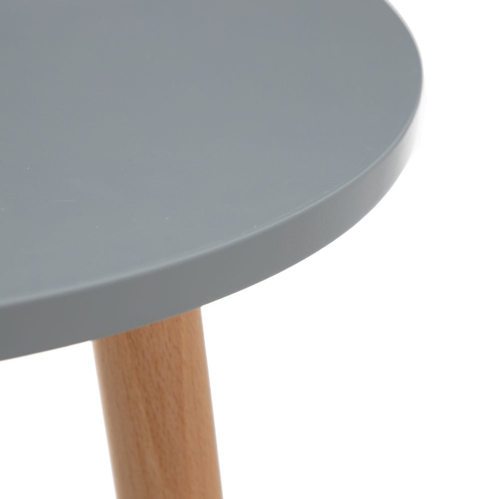 lolahome Mesa auxiliar redonda de madera gris de 50x48 cm
