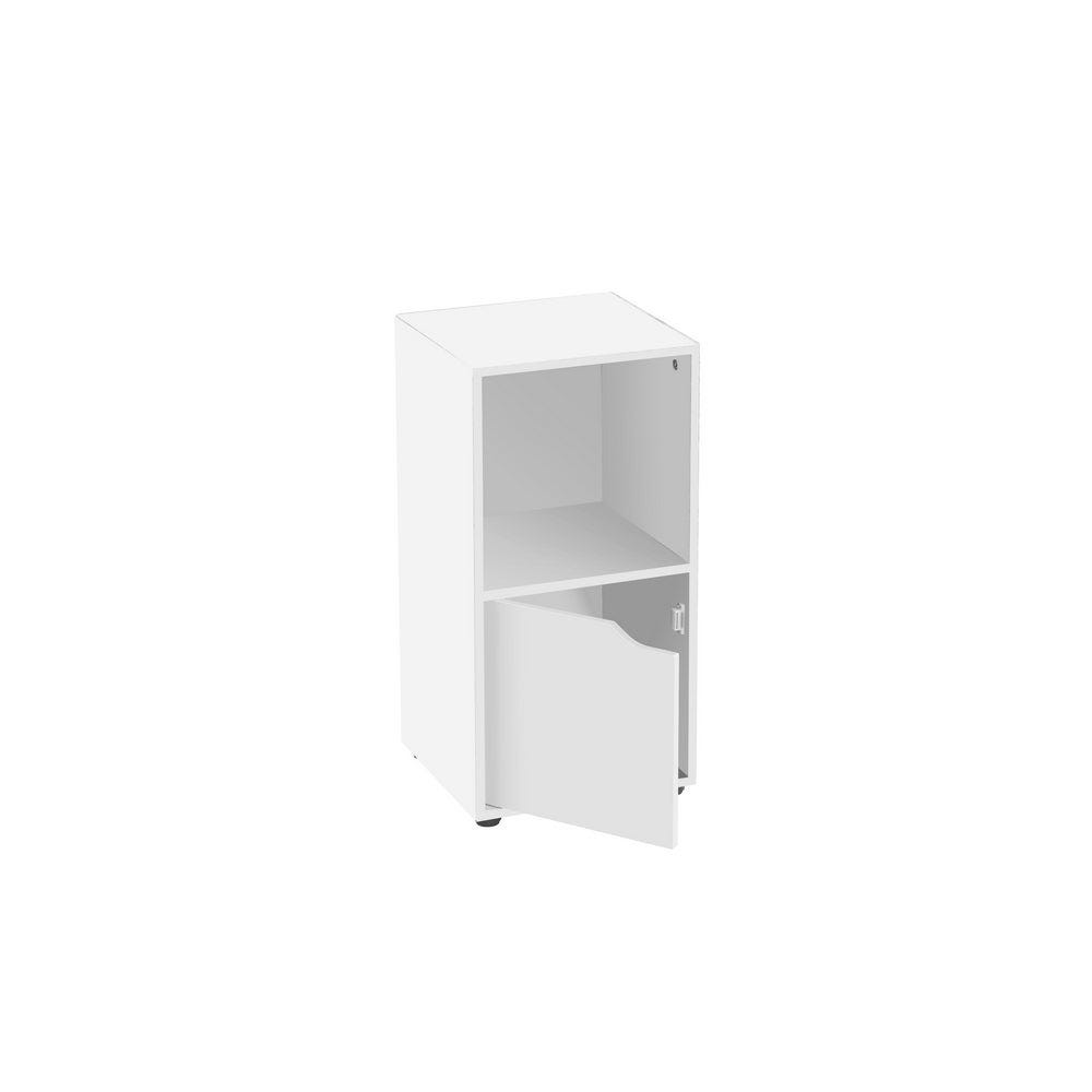 lolahome Mesita de noche blanca de 1 puerta