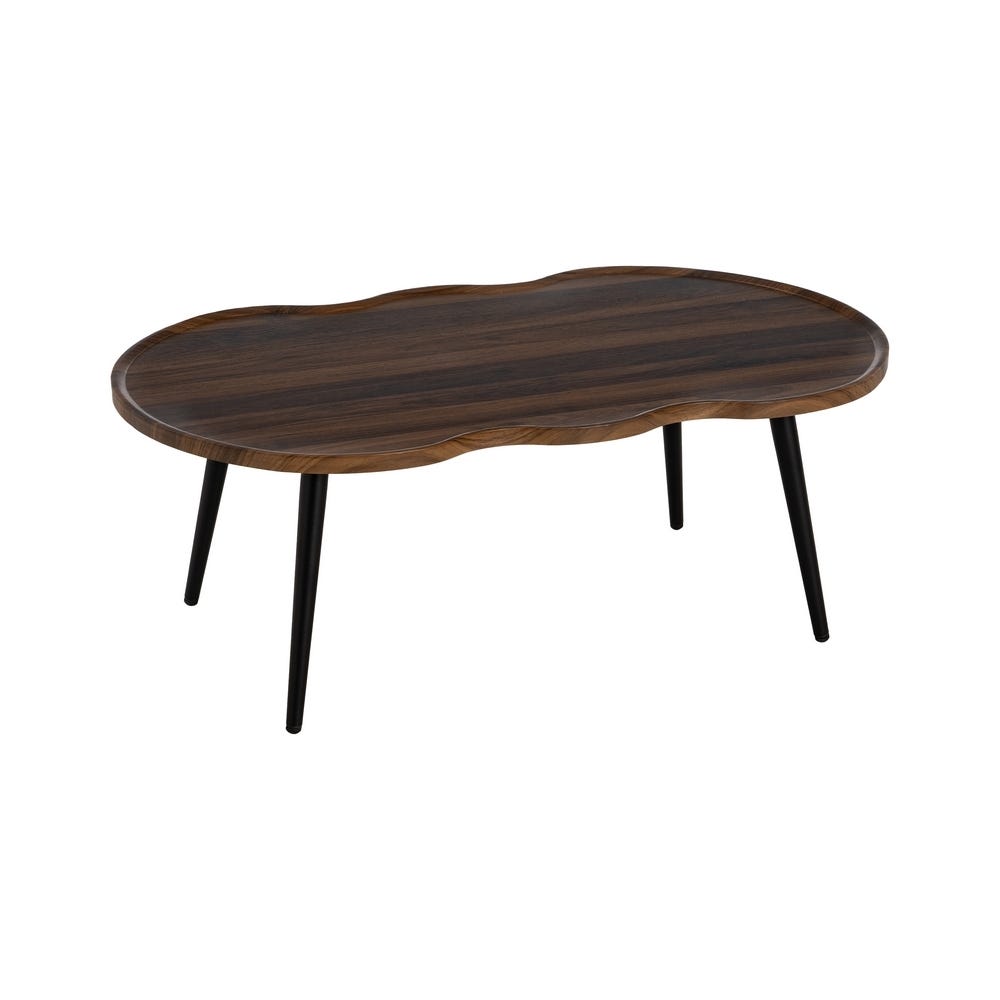 lolahome Mesa de centro asimétrica marrón de 100x60 cm
