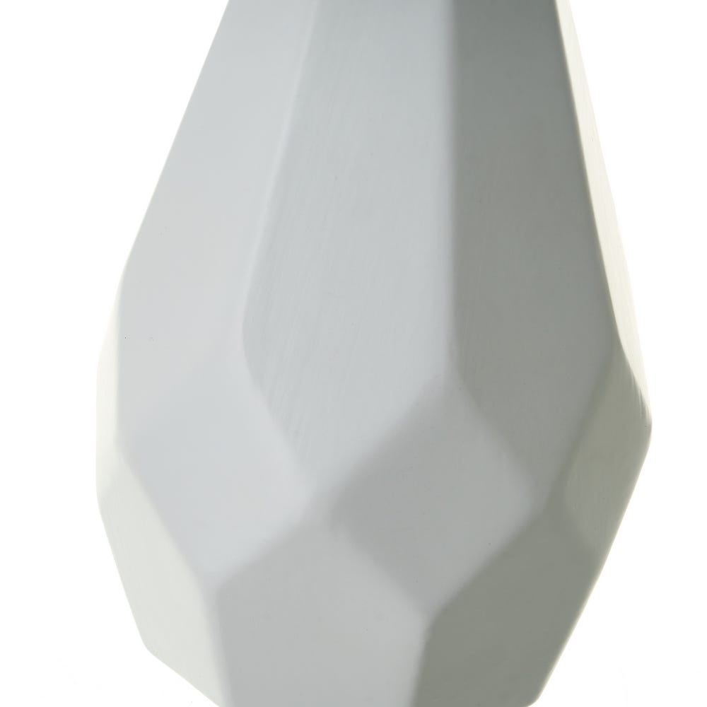 lolahome Lámpara de mesa diamante de cerámica gris de Ø 20x32 cm ÚLTIMAS EDICIONES