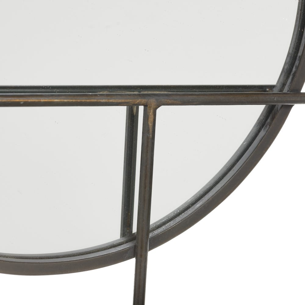 lolahome Espejo toallero bronce de metal de 71x65 cm