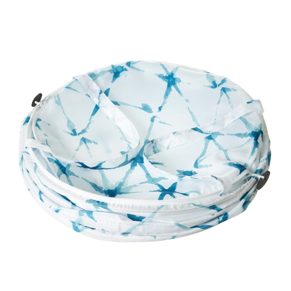 lolahome Cesto de ropa plegable de estrellas de tela azul y blanco de Ø 40x55 cm Superdescuento