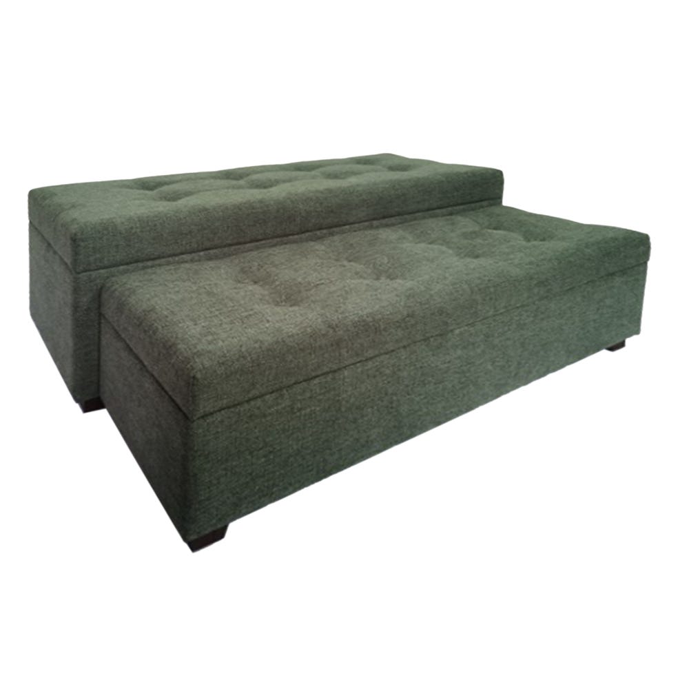 lolahome Set de 2 banquetas baúl tapizadas con capitoné Envío internacional gratuito