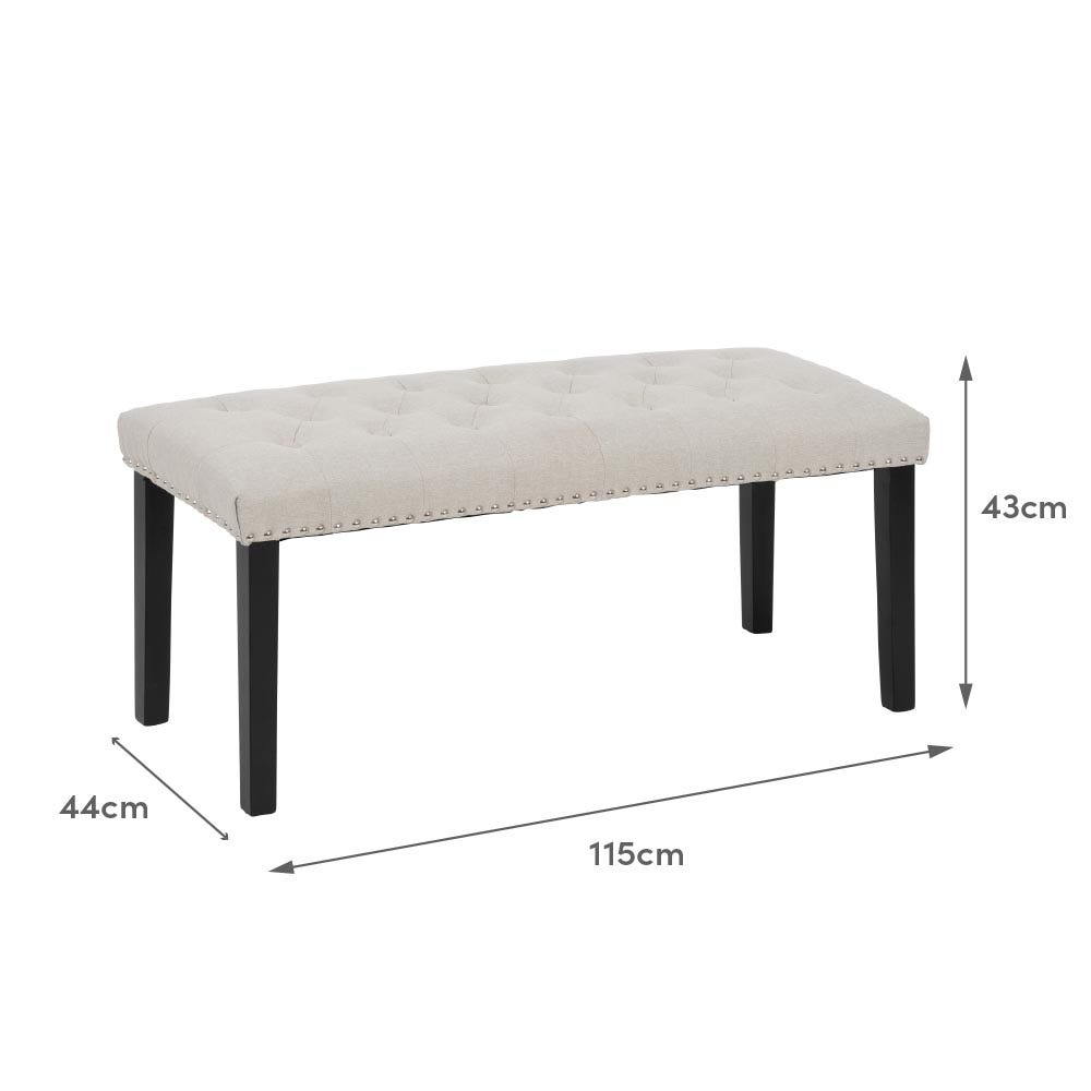 lolahome Banqueta de lino con capitoné de 115 cm Tienda de fábrica