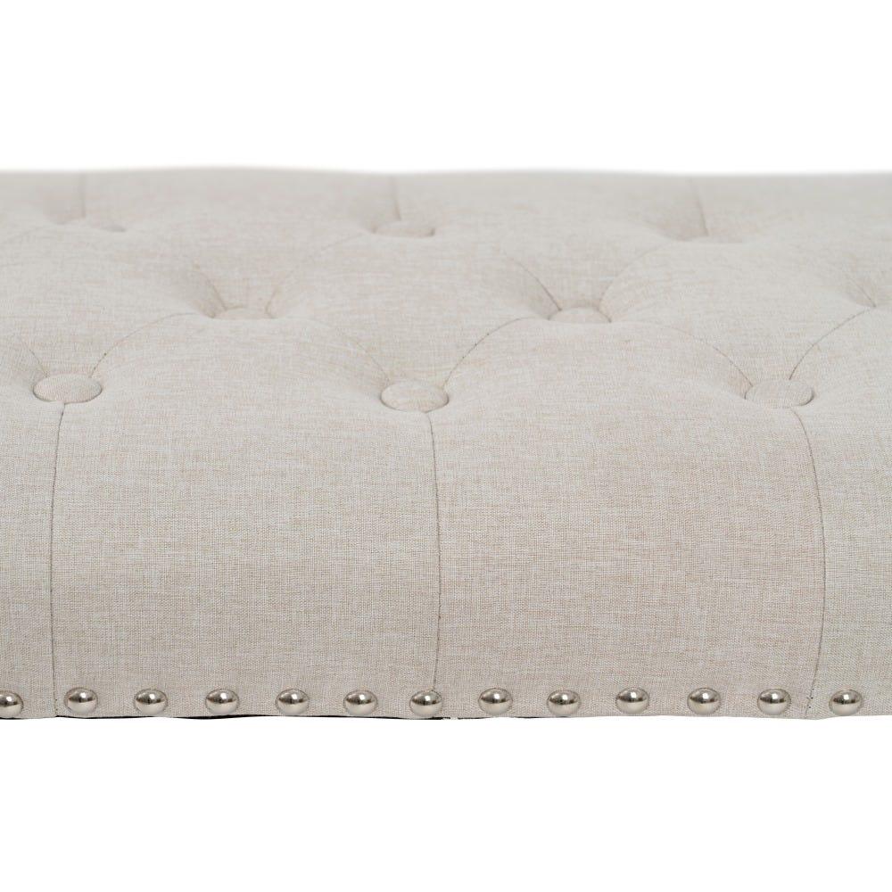lolahome Banqueta de lino con capitoné de 115 cm Tienda de fábrica