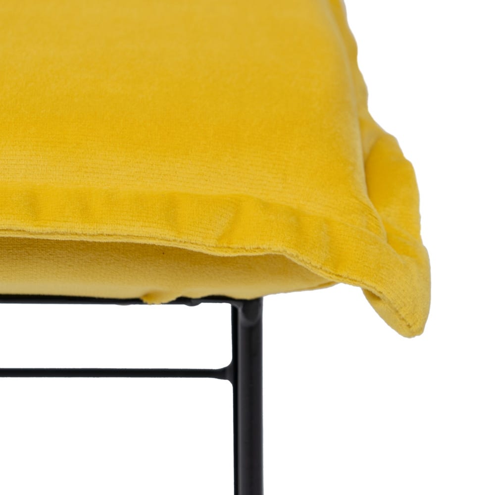 lolahome Taburete tapizado de terciopelo y metal de 35 cm Última moda