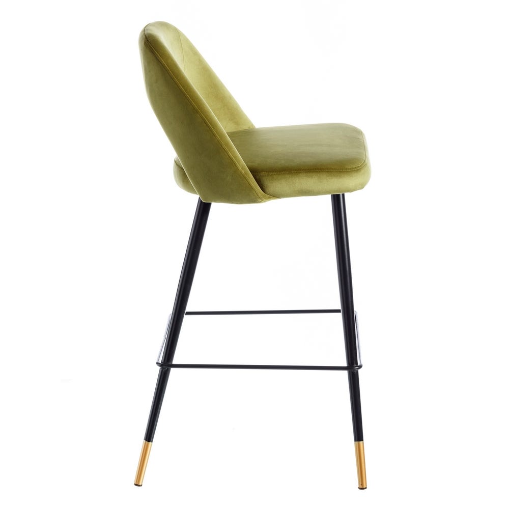 lolahome Taburete alto de terciopelo y metal de 105 cm