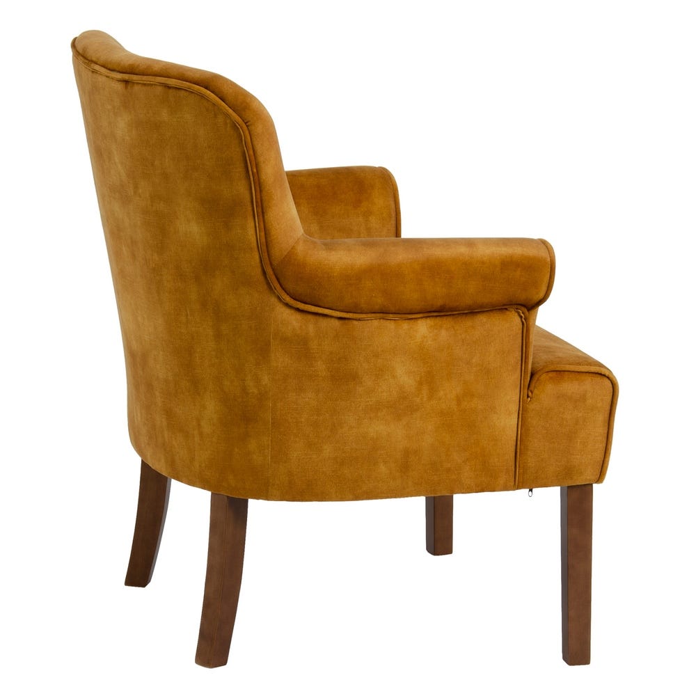 lolahome Sillón con brazos tapizado de terciopelo y madera Ofertas especiales