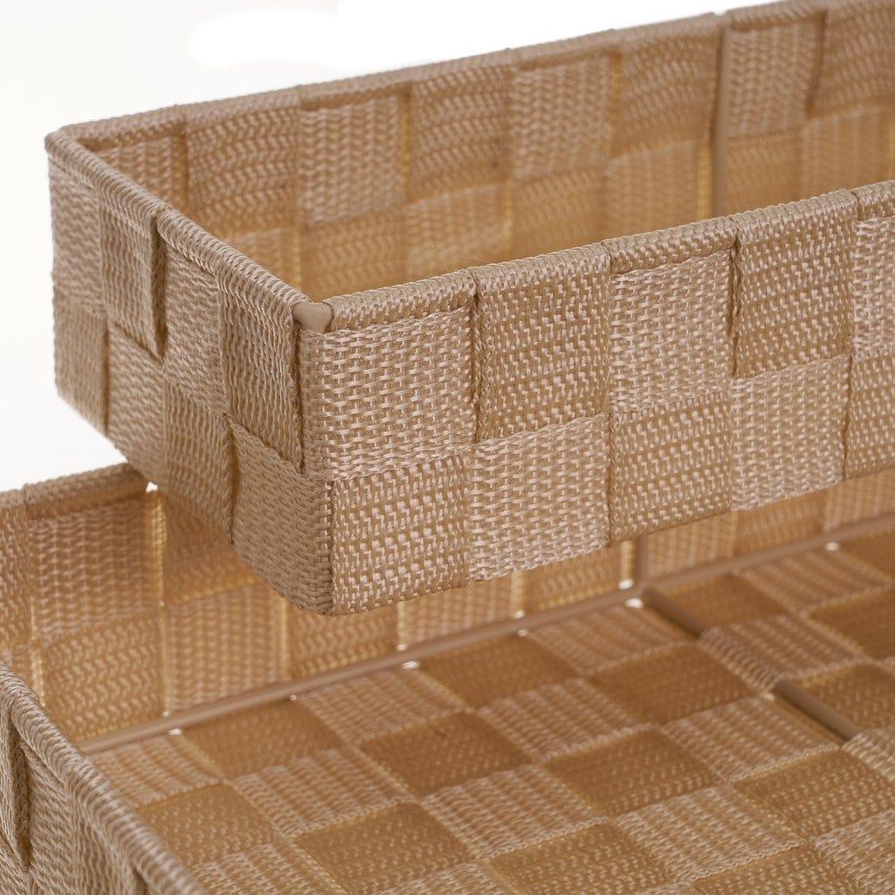 lolahome Set de 5 cestas de PP beige organizadoras trenzadas