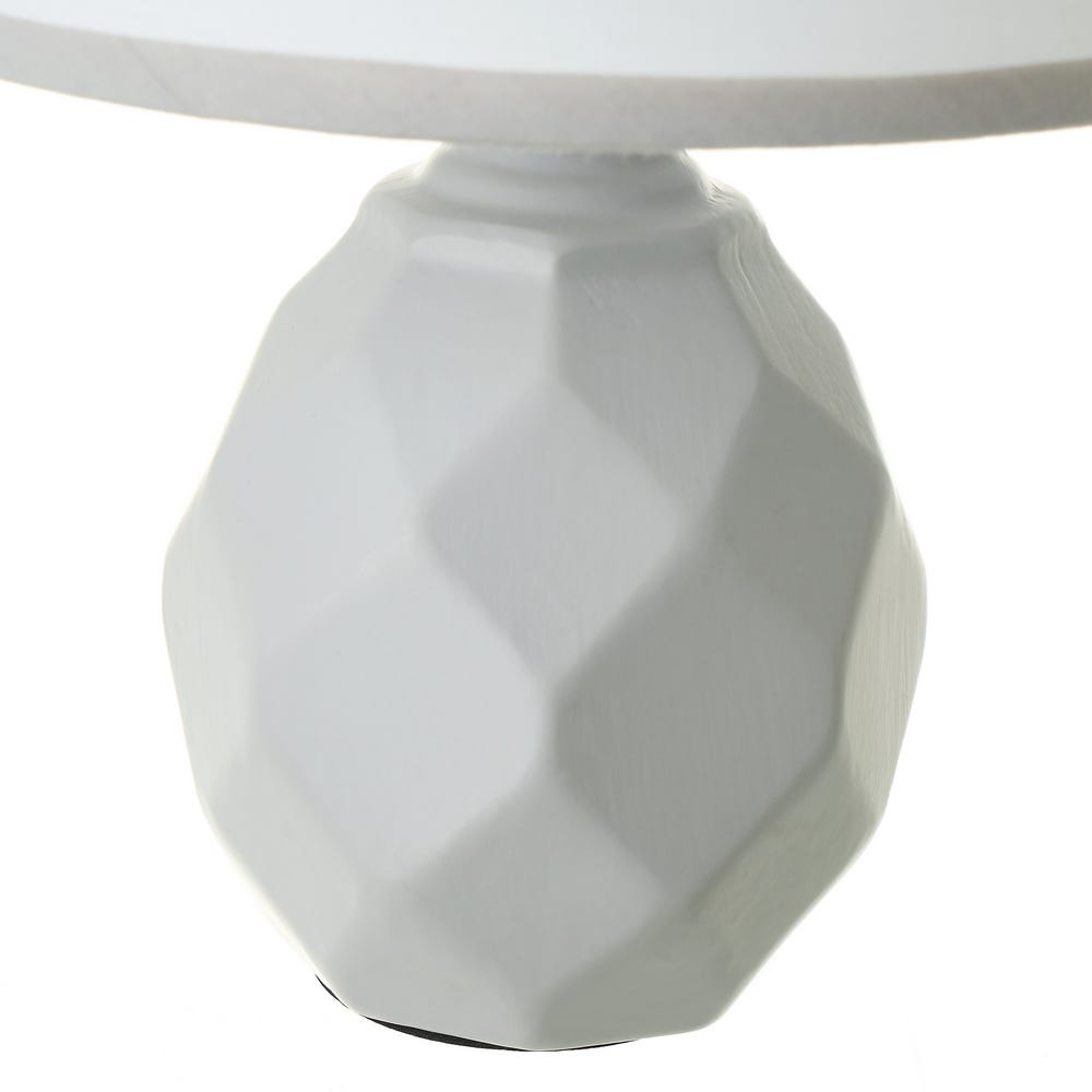 lolahome Lámpara de mesa diamante de cerámica gris de Ø 18x26 cm 2025