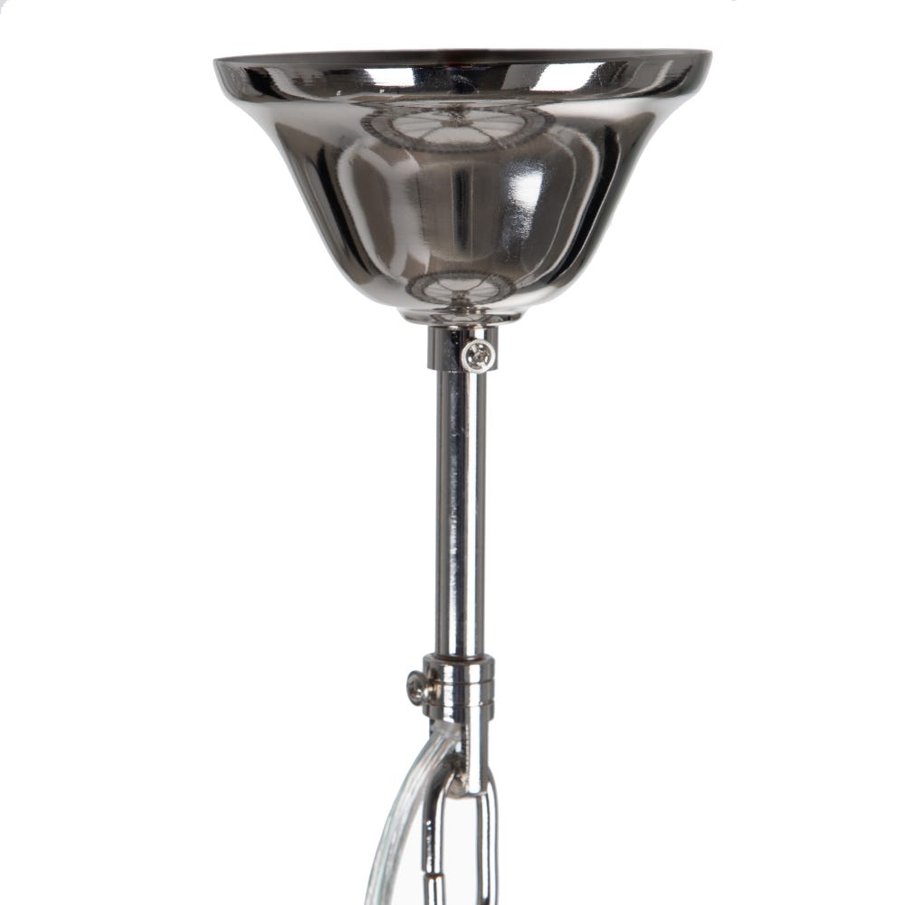 lolahome Lámpara de techo de araña de cristal y metal plateada de Ø 58x44 cm Outlet