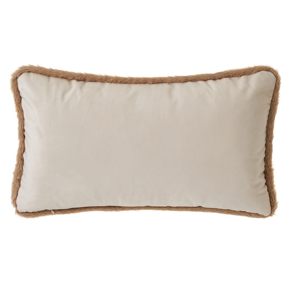 lolahome Cojín rectangular leopardo beige y marrón de terciopelo de 50x30 cm con relleno Outlet online
