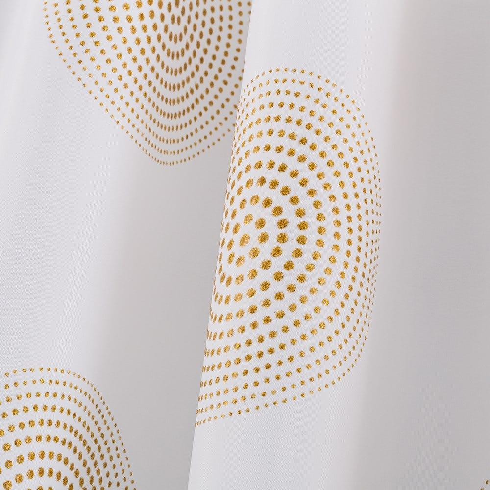 lolahome Cortina de baño con círculos de tela blanca y dorada de 180x200 cm