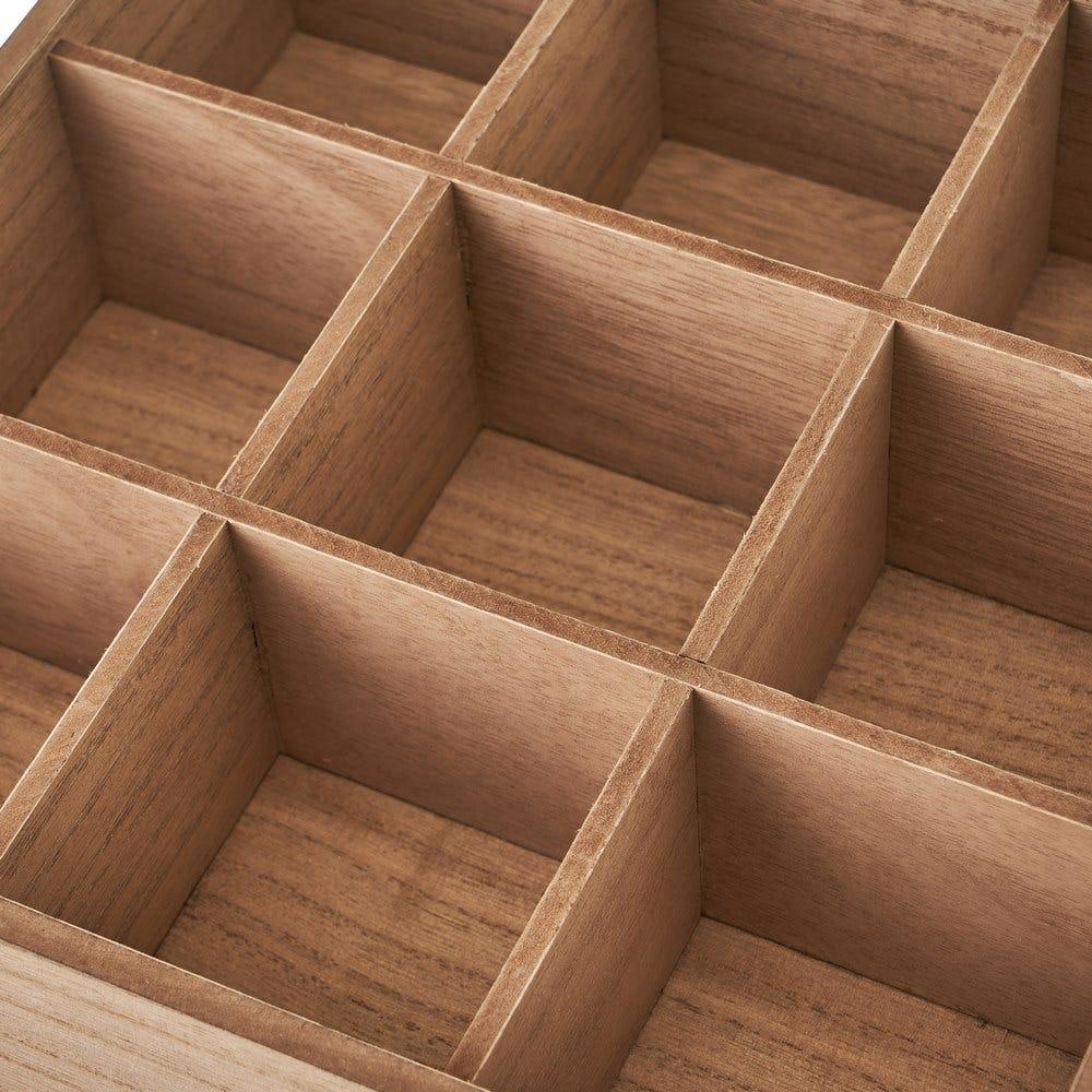 lolahome Caja infusiones de madera natural y cristal con 9 compartimentos de 24x24x8 cm Los más vendidos