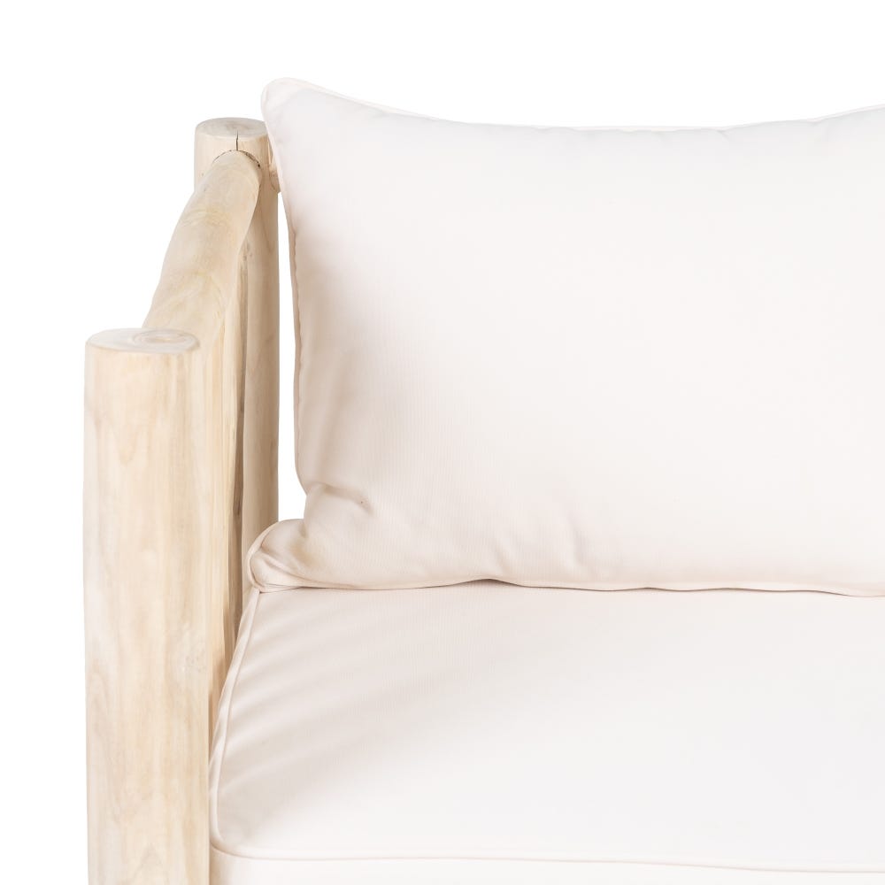 lolahome Sofá 2 plazas de troncos de madera de teca natural de 131x80x77 cm Envío gratis
